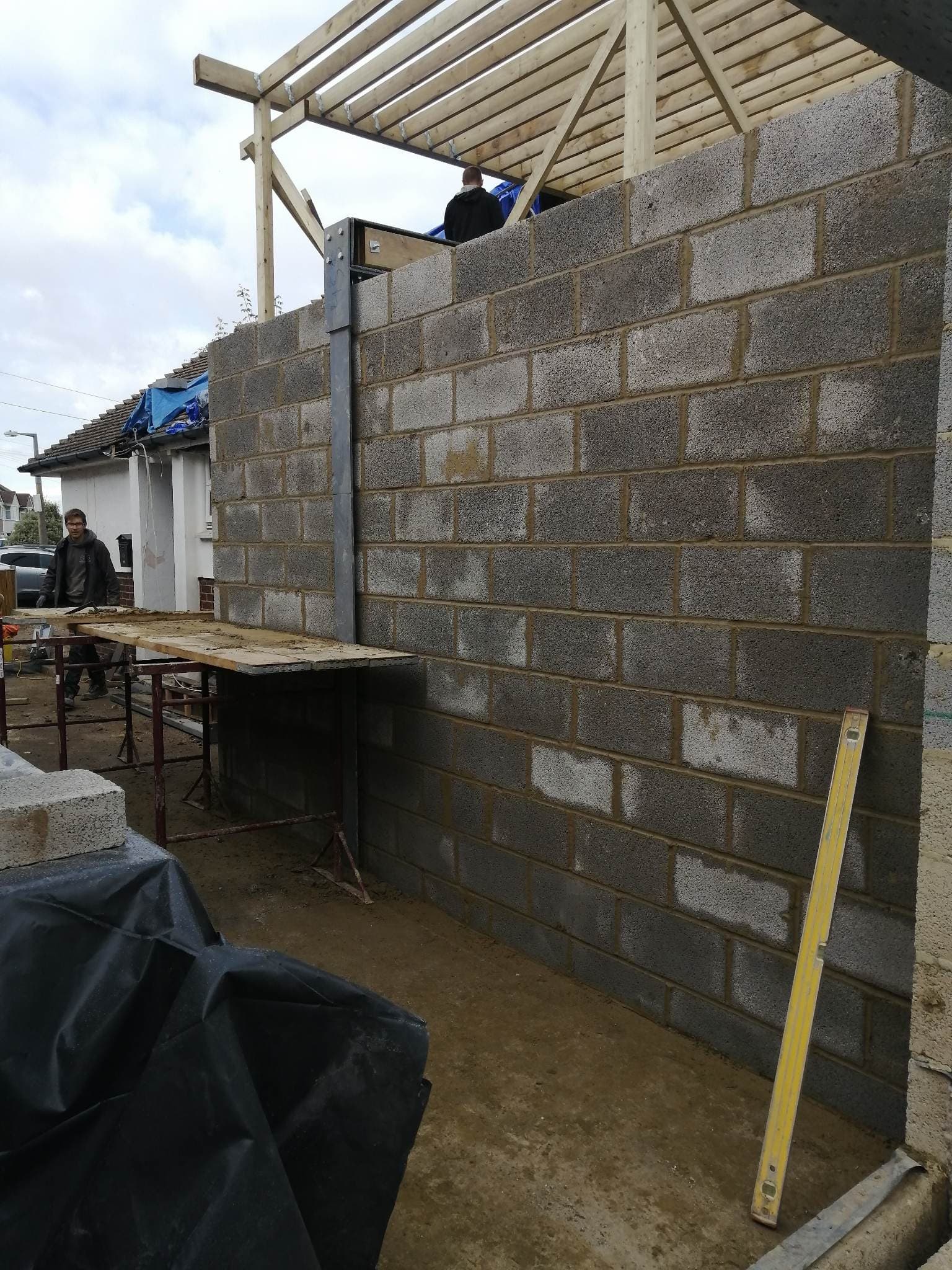 Blokelių mūro sienos priestatui